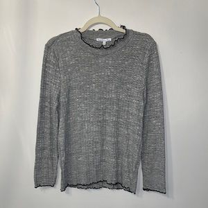 Rebellious One Gray Ribbed Blouse